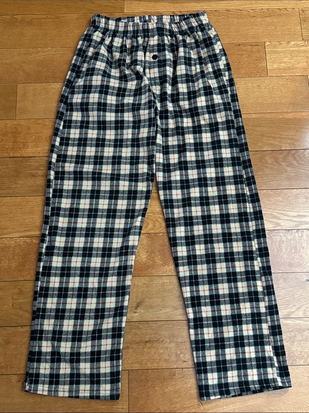 Follow Me mens black/red plaid fleece pajama pants size M.
